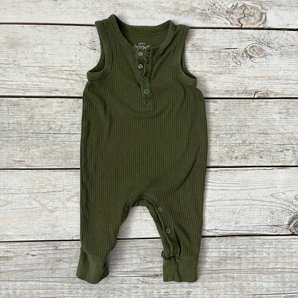 Baby Boy Green Cat & Jack Romper 3-6 Month